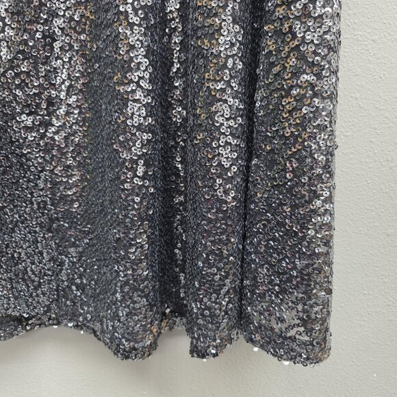 Lane Bryant Skirt Womens 18/20 Black Silver Sequin Midi Party Holiday Plus - Picture 3 of 11
